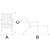 Chaise Longue 4 Posies Garden Plus