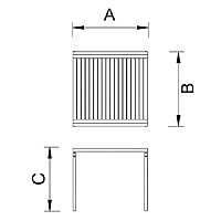 Mesa quadrada com Ao Inox